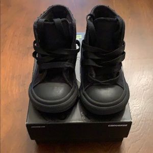 All Black Baby Boy Converse Hightops